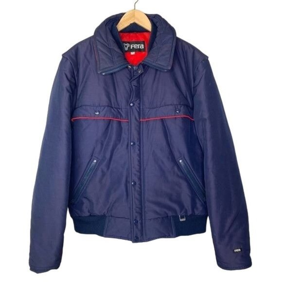 FERA 80’s vintage mens retro ski jacket blue and red size size 44L - Picture 1 of 16